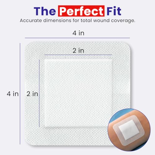 HEALQU Island Dressing - 4"x4", 30 Count - Bordered Gauze - Product Imagery
