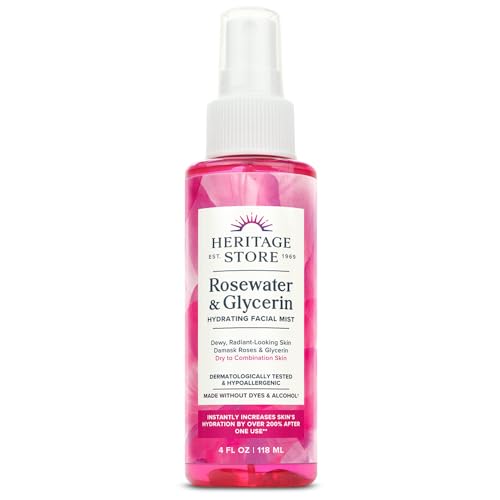 HERITAGE STORE Rosewater & Glycerin Facial Mist, 4 fl oz - Product Imagery
