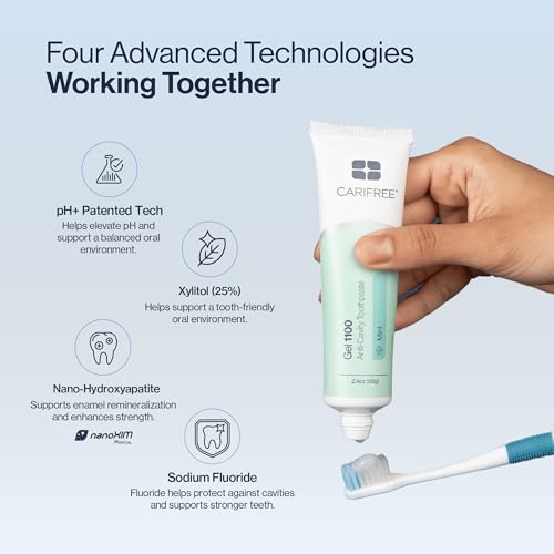 CariFree Gel 1100 (Mint) Anti-Cavity Fluoride Toothpaste with - Product Imagery