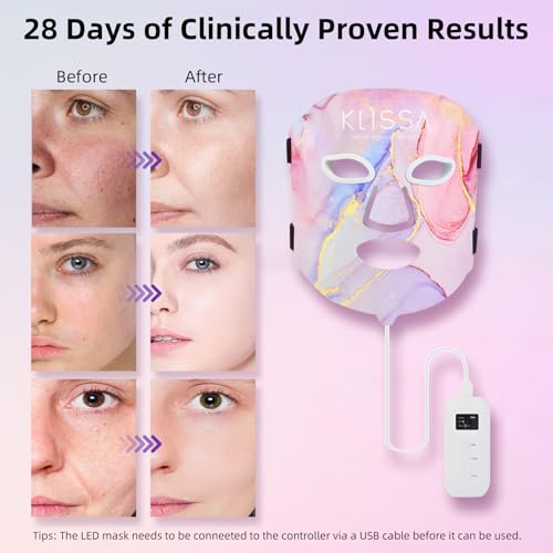 4colors LED Face Mask Light Therapy, Red Light Therapy Mask for - Product Imagery