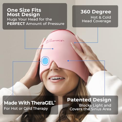 TheraICE Headache Relief Cap for Women, Headache Hat Migraine - Product Imagery