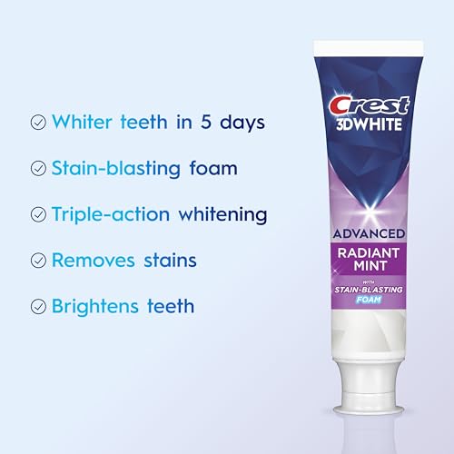 Crest 3D White Advanced Teeth Whitening Toothpaste, Crest 3D - Product Imagery