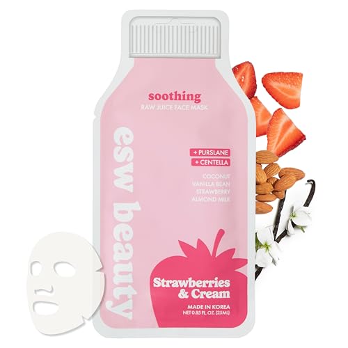 ESW Beauty Strawberries & Cream Soothing Face Mask, Korean Skin - Product Imagery