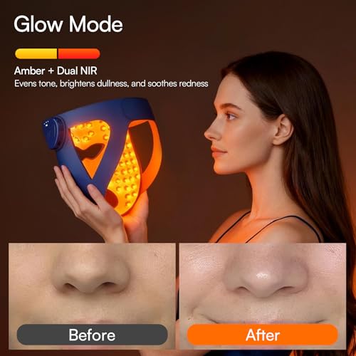 INIA GLOW 4D Wireless Red Light Therapy Mask for Face, Dual NIR, - Product Imagery