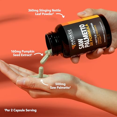 Saw Palmetto with Pumpkin & Nettle, Prostate Health Supplement, - Product Imagery