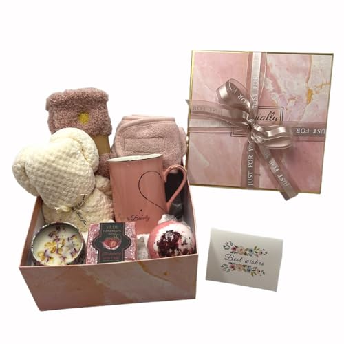 BEECO GIF2U Spa Gift Basket for Women - Luxury Self Care Relaxation Birthday Gift, Get Well Soon for Friend, Scented Bat