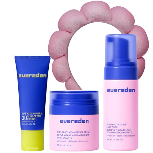 Evereden Kids Mineral Sunscreen, Face Wash, Cream & Headband, - Product Imagery