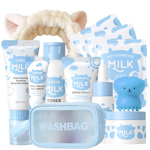 MrCuvaryas Milk Skin Care For Kids Teens Gift Set - Skin Care Set For Girls Ages 8-12 - Skincare For Teens 10-12 - 12 In
