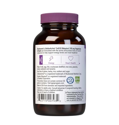 Bluebonnet Nutrition Cellular Active CoQ10 Ubiquinol 100 mg, - Product Imagery