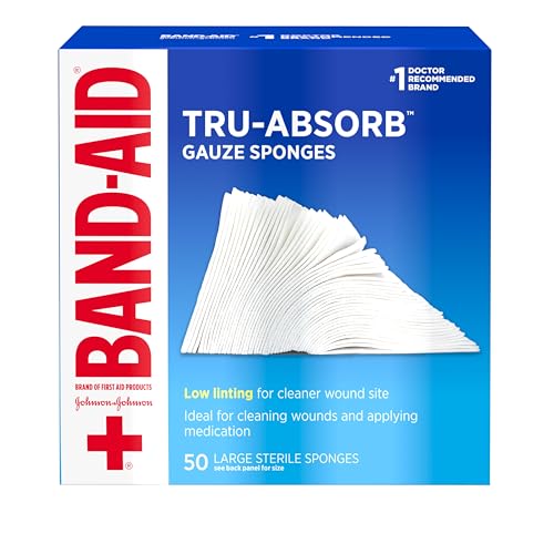 BAND-AID Brand Tru-Absorb Gauze Sponges, Large Size, 4 in x 4 - Product Imagery