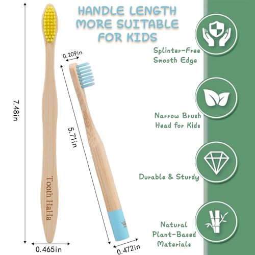 Kids Bamboo Toothbrushes, BPA-Free Soft Bristles, Eco-Friendly - Product Imagery