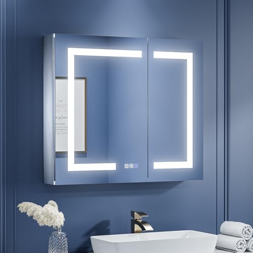 ExBrite LED Lighted Bathroom Medicine Cabinet with Mirror, 30 x - Product Imagery