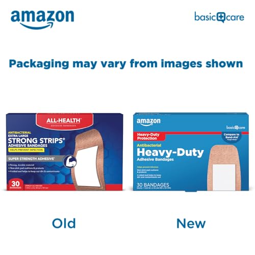 Amazon Basic Care Heavy Fabric Adhesive Bandages, Strong - Product Imagery