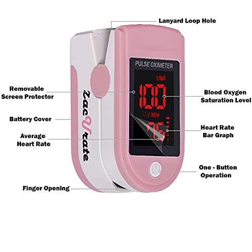 Zacurate Pro Series 500DL Fingertip Pulse Oximeter Blood Oxygen - Product Imagery