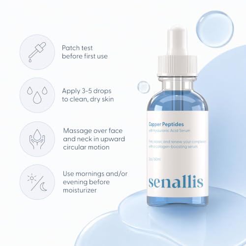 SenAllis Cosmetics Copper Peptides Serum for Face with GHK-Cu - Product Imagery