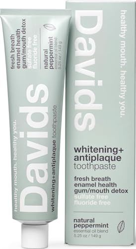 Davids Fluoride Free Toothpaste Teeth Whitening SLS Free - Product Imagery