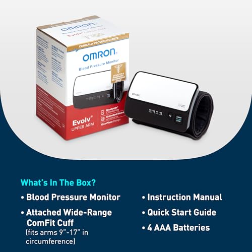 OMRON Evolv Wireless Blood Pressure Monitor & Upper Arm Blood - Product Imagery