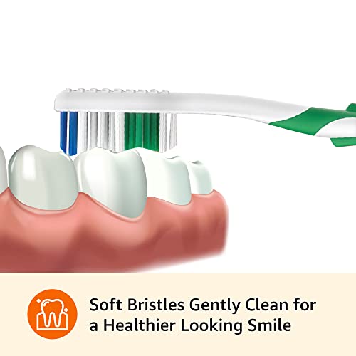 Amazon Basics Clean Plus Soft Bristle Toothbrushes with Angled - Product Imagery