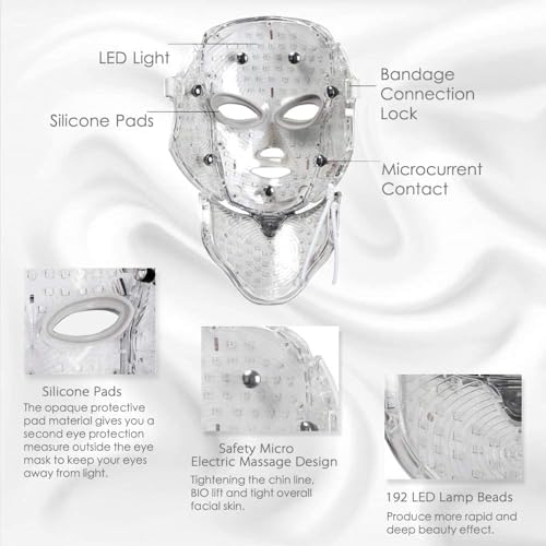HIME SAMA LED Face Mask – 7 Color Light Mask for Face and Neck, - Product Imagery