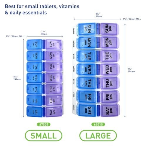 Ezy Dose Weekly (7-Day) AM/PM Pill Organizer, Large Case, - Product Imagery