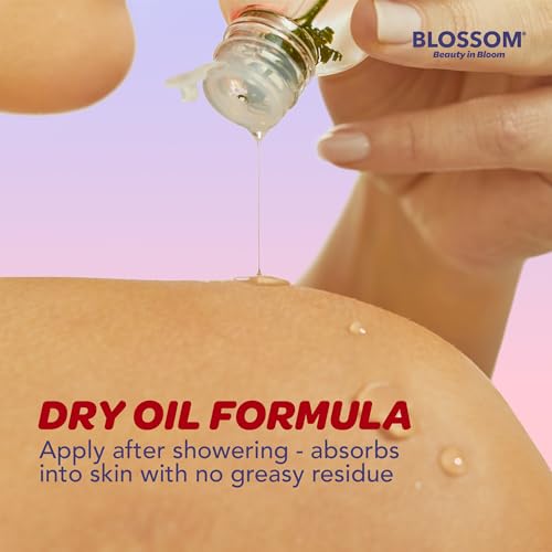 Blossom Dry Body Oil with Real Flowers, Red, Coconut, 2 fl oz - Product Imagery