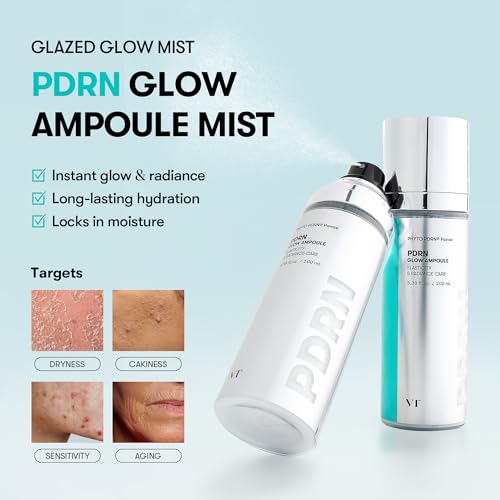 VT COSMETICS PDRN Glow Ampoule Facial Mist, 3.38 fl oz / 100 ml - Product Imagery