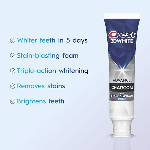 Crest 3D White Advanced Charcoal Teeth Whitening Toothpaste with - Product Imagery