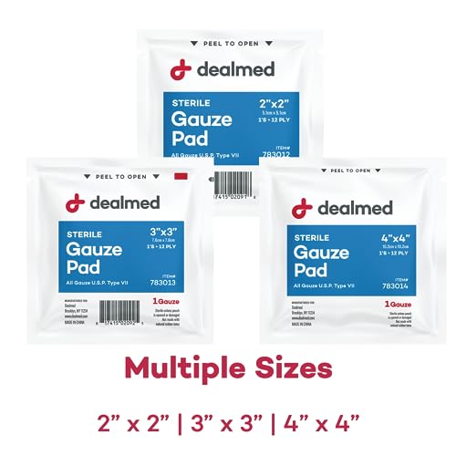 Dealmed Sterile Gauze Pads 2 x 2 in - Individually Wrapped - 100 - Product Imagery