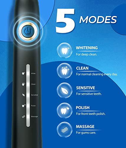 TEETHEORY Electric Toothbrush for Adults with 8 𝐁𝐫𝐮𝐬𝐡 - Product Imagery