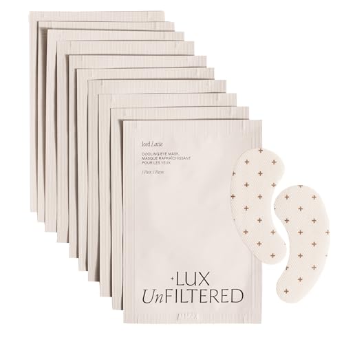 + Lux Unfiltered - Iced Latte Cooling Under Eye Patches - Eye Masks – Non-toxic, vegan, cruelty-free, Unscented, 10 Coun