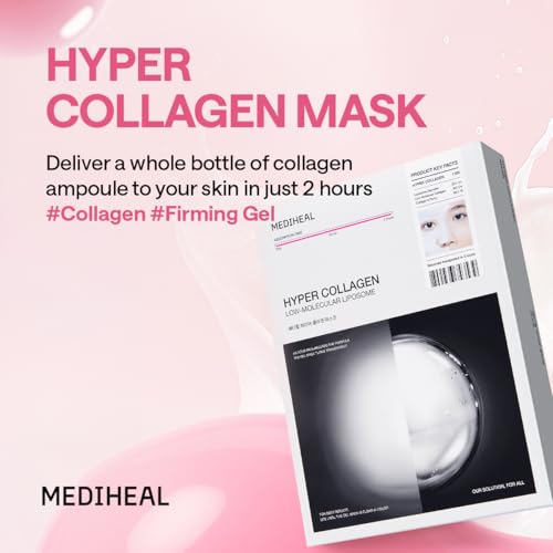 MEDIHEAL Hyper Collagen Mask (4 ea) for Plumping & Elasticity - Product Imagery