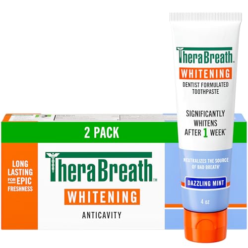 TheraBreath Whitening Toothpaste, Dazzling Mint, 4 oz, 2-Pack - Product Imagery