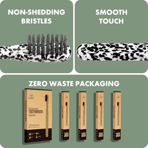 Isshah Plant-Based Cellulose Acetate Toothbrushes - 8 Pack - - Product Imagery