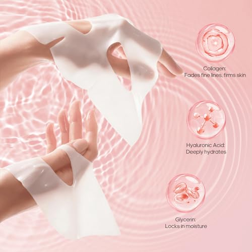 Collagen Face Mask Skincare, Hydrating & Firming Hydrogel Face - Product Imagery