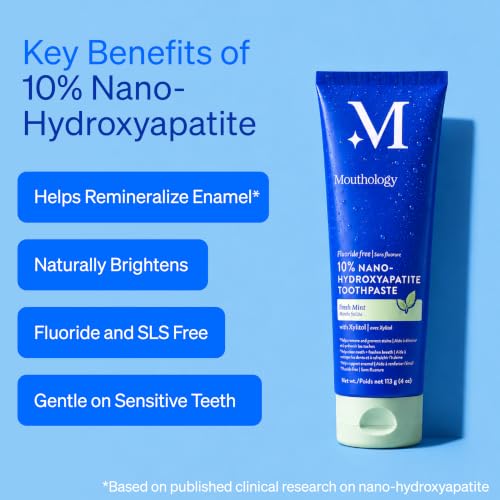 Mouthology 10% Nano Hydroxyapatite Toothpaste Fluoride Free, - Product Imagery
