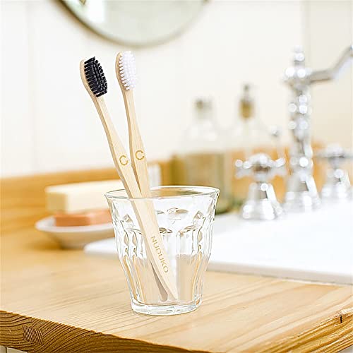 Bamboo Toothbrushes 10 Pack, Soft Bristle Toothbrush BPA Free - Product Imagery