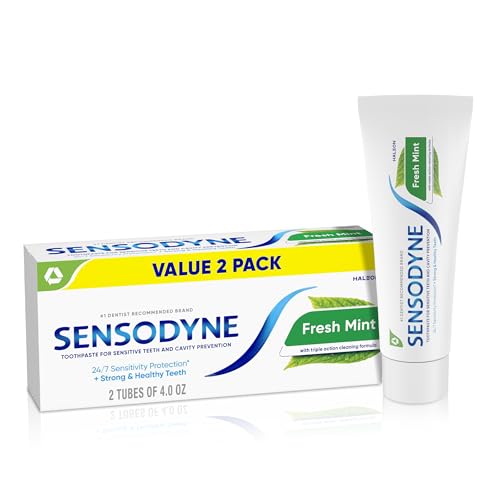 Sensodyne Fresh Mint Sensitive Toothpaste, 4 Ounces (Pack of 2) - Product Imagery