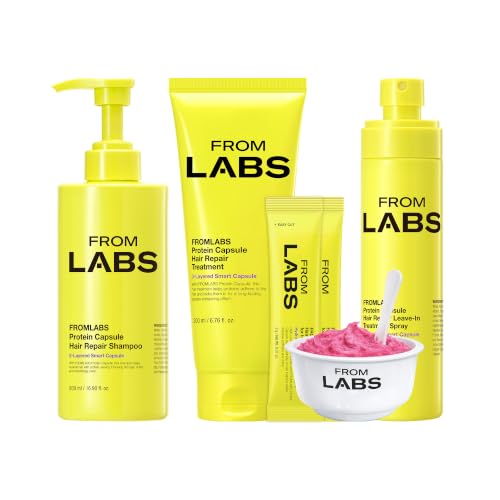 FROMLABS Korean Glass Hair Care Routine Set – Color Safe Shampoo, Deep Conditioning Protein Hair Mask, Keratin Bond Repa