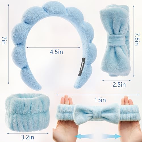 Ztomine Headbands for Women - Spa Headband and Wristband Set - - Product Imagery