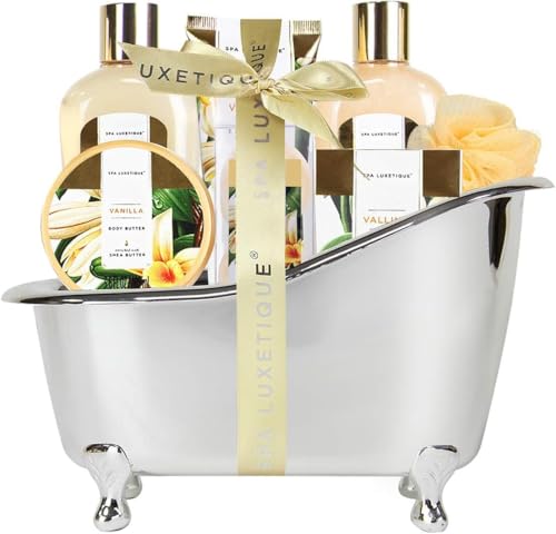 Spa Gift Sets, Gifts for Her, 8pcs Vanilla Bath Sets with Body Butter, Bubble Bath, Bath Bomb, Bath Sets for Women Gifts