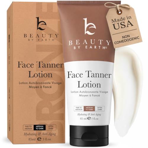 Beauty by Earth Face Tanner - USA Made with Natural & Organic Ingredients, Streak-Free Tan – Artificial Color Free, Frag