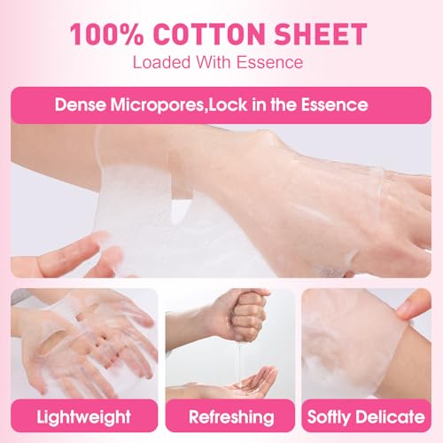 12 Pack Collagen Hydrating Face Masks Skincare, Face Mask for - Product Imagery