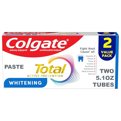 Colgate Total Whitening Fluoride Toothpaste, Mint, 2 Pack, 5.1 oz - Product Imagery