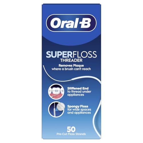 Oral-B Super Floss Pre-Cut Mint Strands,Threaders 50 Count per - Product Imagery