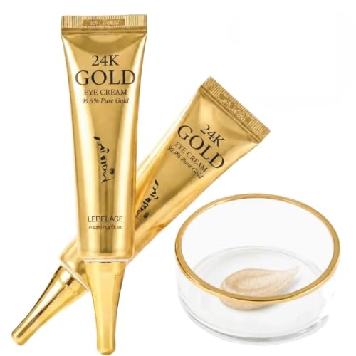 LEBELAGE 24K Gold Under Eye Bag Remover & Eye Wrinkle Cream, 2 Pack
