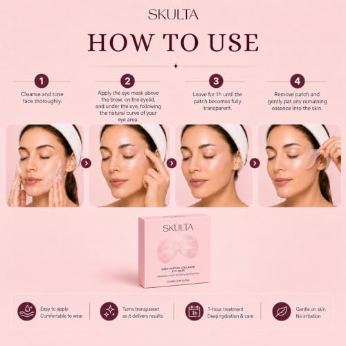 Deep Peptide Collagen Eye Mask, 3-Piece Full Eye Contour - Product Imagery