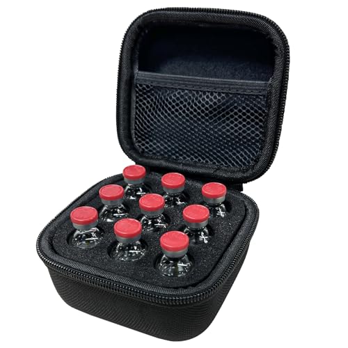 Cruxer Peptide Case for 10ml U-100 Medicine Vials, 9-Slot Vial - Product Imagery