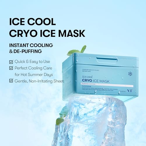 VT COSMETICS Cryo Ice Cool Mask, 30 Sheets, Hydrating Korean - Product Imagery