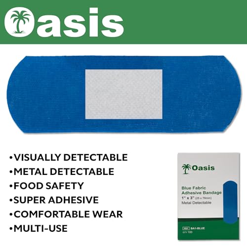 VHOB Food Service Adhesive Bandages, 1" x 3", Blue, Fabric, - Product Imagery