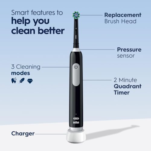 Oral-B Pro 1000 Rechargeable Electric Toothbrush, Black - Product Imagery